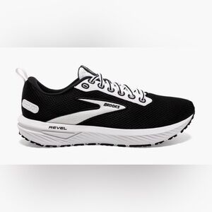 BROOKS Men Black and White Revel 6 Athletic Running Sneakers Size 11.5